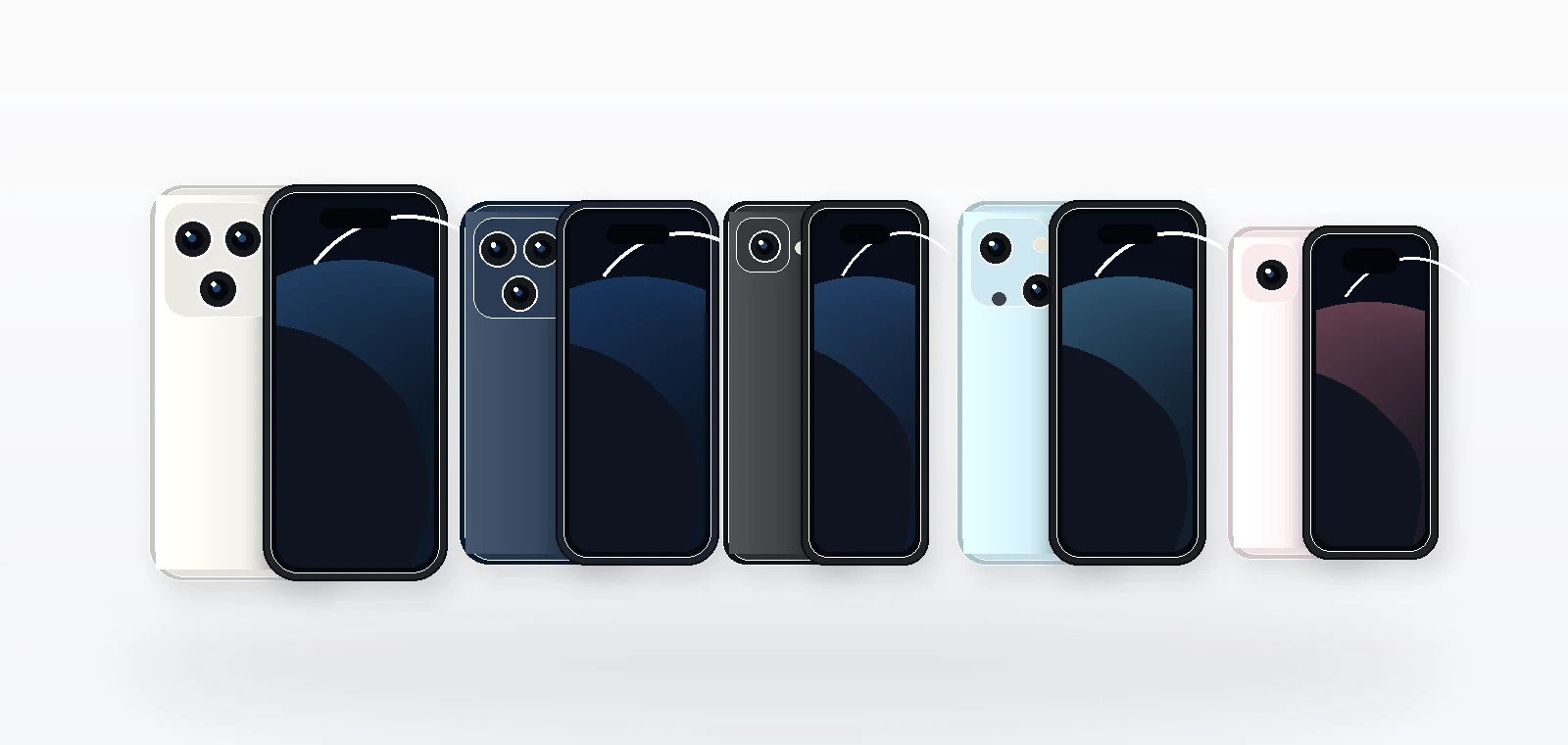 Linha iPhone 17 representada em vitrine premium CELULARS
